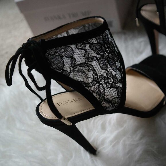 IVANKA TRUMP Daza Ankle Wrap Lace High Heel Sandals - Picture 8 of 11